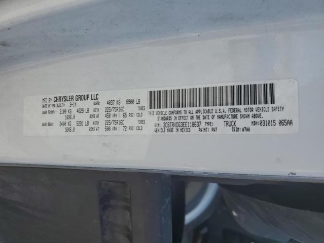 3C6TRVDG3EE118637 - 2014 RAM PROMASTER 2500 HIGH WHITE photo 13