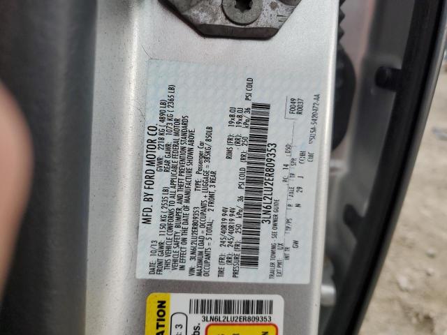 3LN6L2LU2ER809353 - 2014 LINCOLN MKZ HYBRID SILVER photo 12