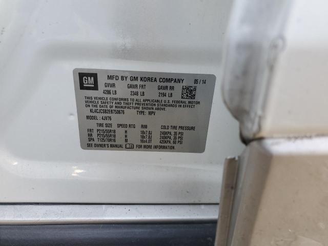 KL4CJCSB2EB750676 - 2014 BUICK ENCORE WHITE photo 13