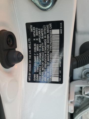 SHHFK7H47JU418562 - 2018 HONDA CIVIC SPORT თეთრი ფოტო 13