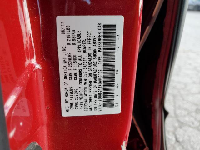 19UUB2F6XJA003102 - 2018 ACURA TLX TECH+A RED photo 12