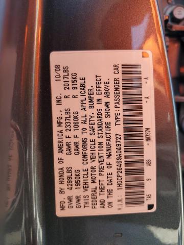 1HGCP26469A049727 - 2009 HONDA ACCORD LXP 灰色 照片 12