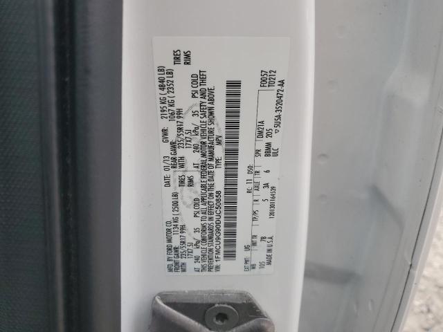 1FMCU9G90DUC50858 - 2013 FORD ESCAPE SE თეთრი ფოტო 13