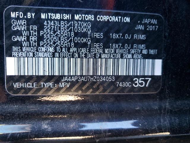 JA4AP3AU7HZ034053 - 2017 MITSUBISHI OUTLANDER ES BLACK photo 13