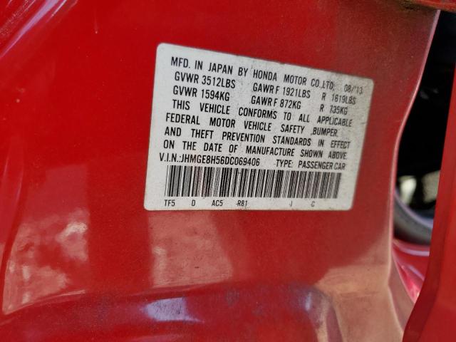 JHMGE8H56DC069406 - 2013 HONDA FIT SPORT RED photo 14