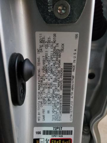 5TFLU4ENXBX015788 - 2011 TOYOTA TACOMA DOUBLE CAB 银色 照片 13