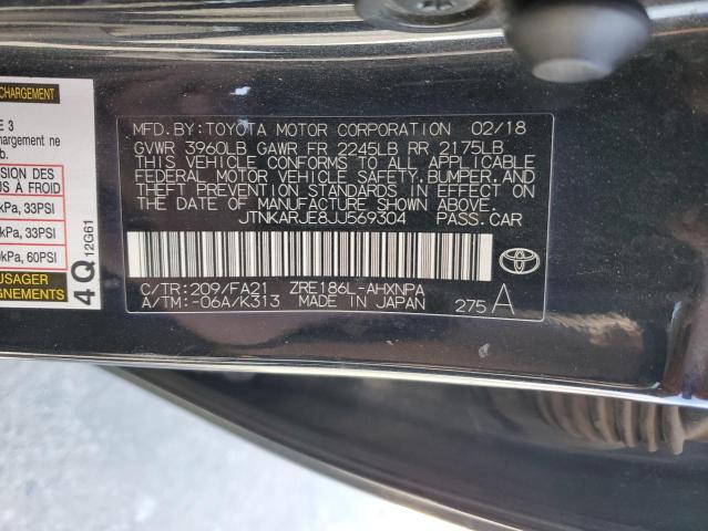 JTNKARJE8JJ569304 - 2018 TOYOTA COROLLA IM BLACK photo 13