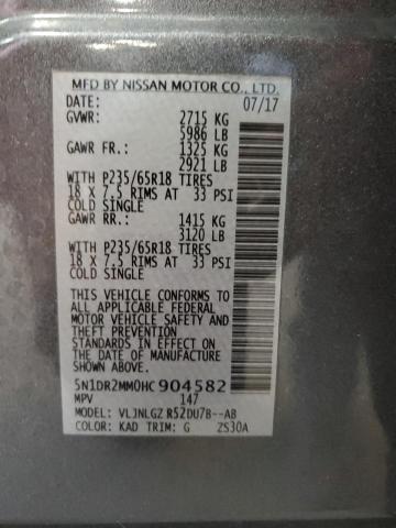 5N1DR2MM0HC904582 - 2017 NISSAN PATHFINDER S 灰色 照片 13