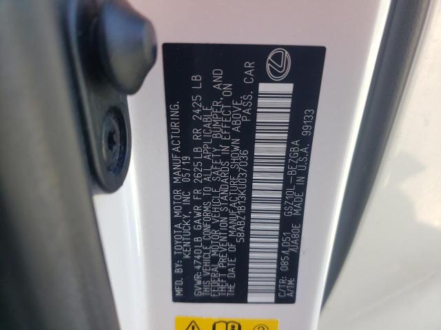 58ABZ1B13KU037036 - 2019 LEXUS ES 350 Ağ foto 13