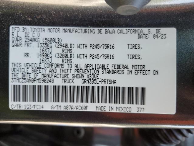 3TMCZ5AN0PM590248 - 2023 TOYOTA TACOMA DOUBLE CAB Grau Foto 12