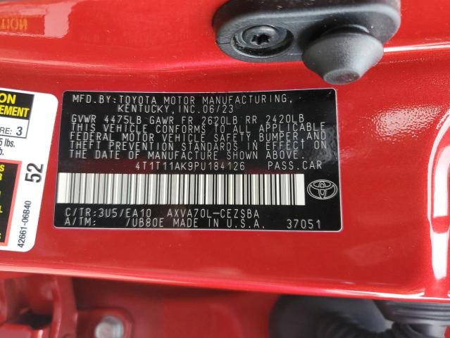 4T1T11AK9PU184126 - 2023 TOYOTA CAMRY SE NIGHT SHADE RED photo 13