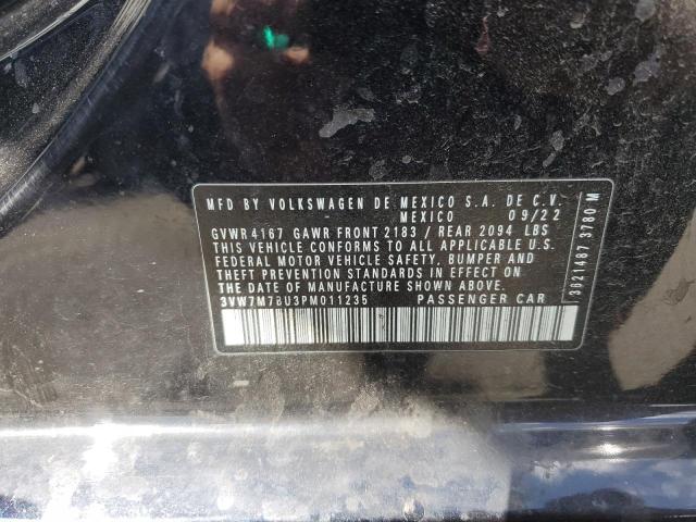 3VW7M7BU3PM011235 - 2023 VOLKSWAGEN JETTA SE BLACK photo 12