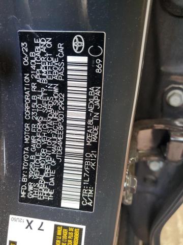 JTDB4MEE8P3012902 - 2023 TOYOTA COROLLA LE CHARCOAL photo 12