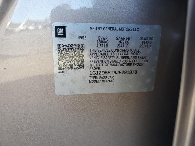 1G1ZD5ST9JF291878 - 2018 CHEVROLET MALIBU LT Altın fotoğraf 13