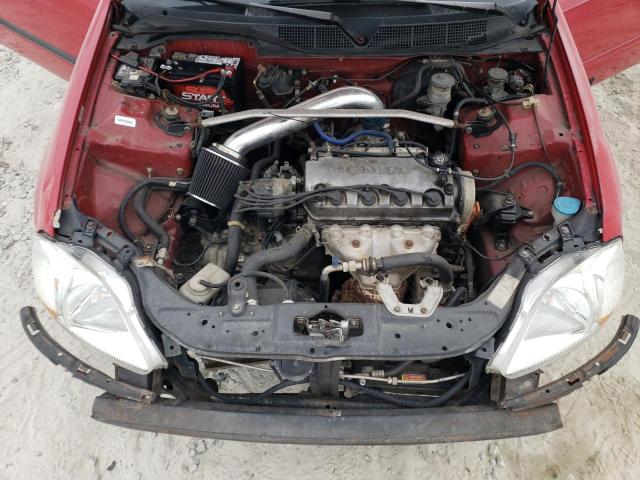 1HGEJ6128VL049296 - 1997 HONDA CIVIC DX RED photo 11