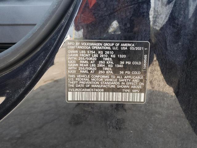 1V2JR2CA5MC574008 - 2021 VOLKSWAGEN ATLAS SE Schwarz Foto 13