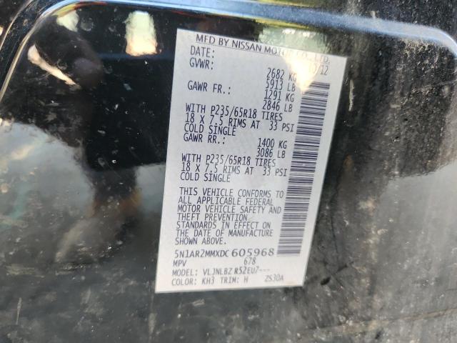 5N1AR2MMXDC605968 - 2013 NISSAN PATHFINDER S Чорний фото 13