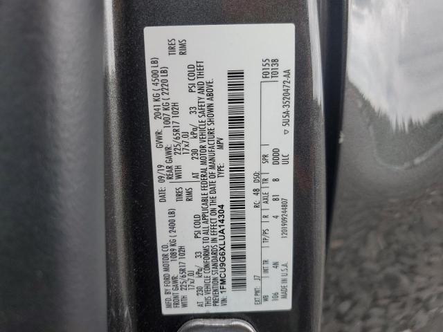 1FMCU9G6XLUA14304 - 2020 FORD ESCAPE SE GRAY photo 13