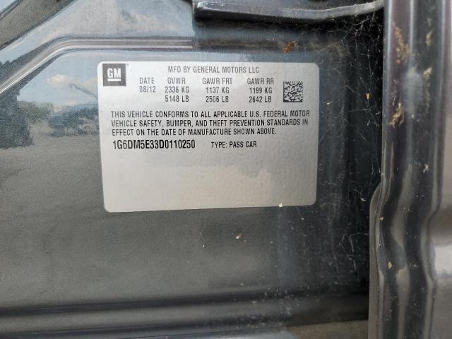 1G6DM5E33D0110250 - 2013 CADILLAC CTS PERFORMANCE COLLECTION ნაცრისფერი ფოტო 12