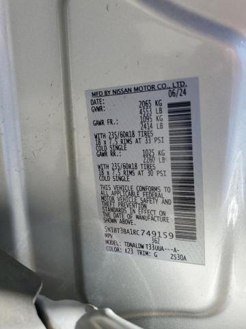 5N1BT3BA1RC749159 - 2024 NISSAN ROGUE SV SILVER photo 13