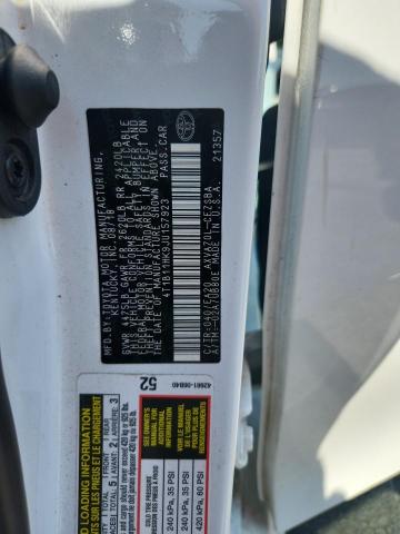 4T1B11HK9JU157923 - 2018 TOYOTA CAMRY L WHITE photo 12