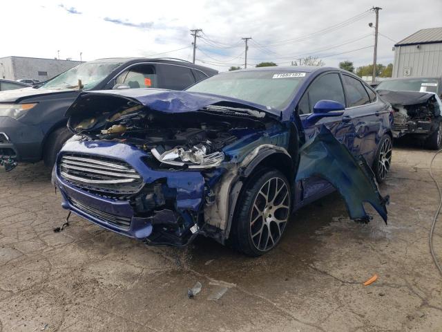 1FA6P0H72E5371393 - 2014 FORD FUSION SE BLUE photo 1