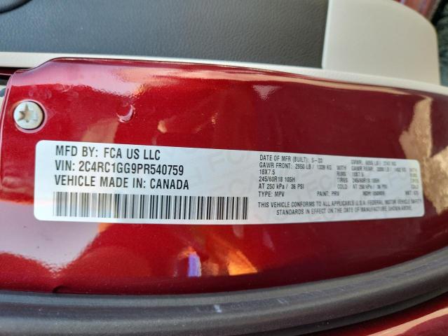 2C4RC1GG9PR540759 - 2023 CHRYSLER PACIFICA LIMITED ბურგუნდია ფოტო 13