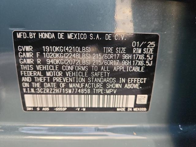 3CZRZ2H71SM774858 - 2025 HONDA HR-V EXL GREEN photo 13