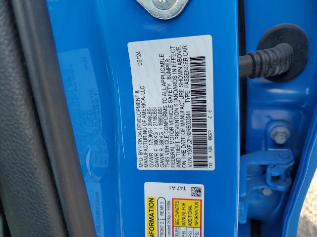 19XFL2H80RE033544 - 2024 HONDA CIVIC SPORT 蓝色 照片 13