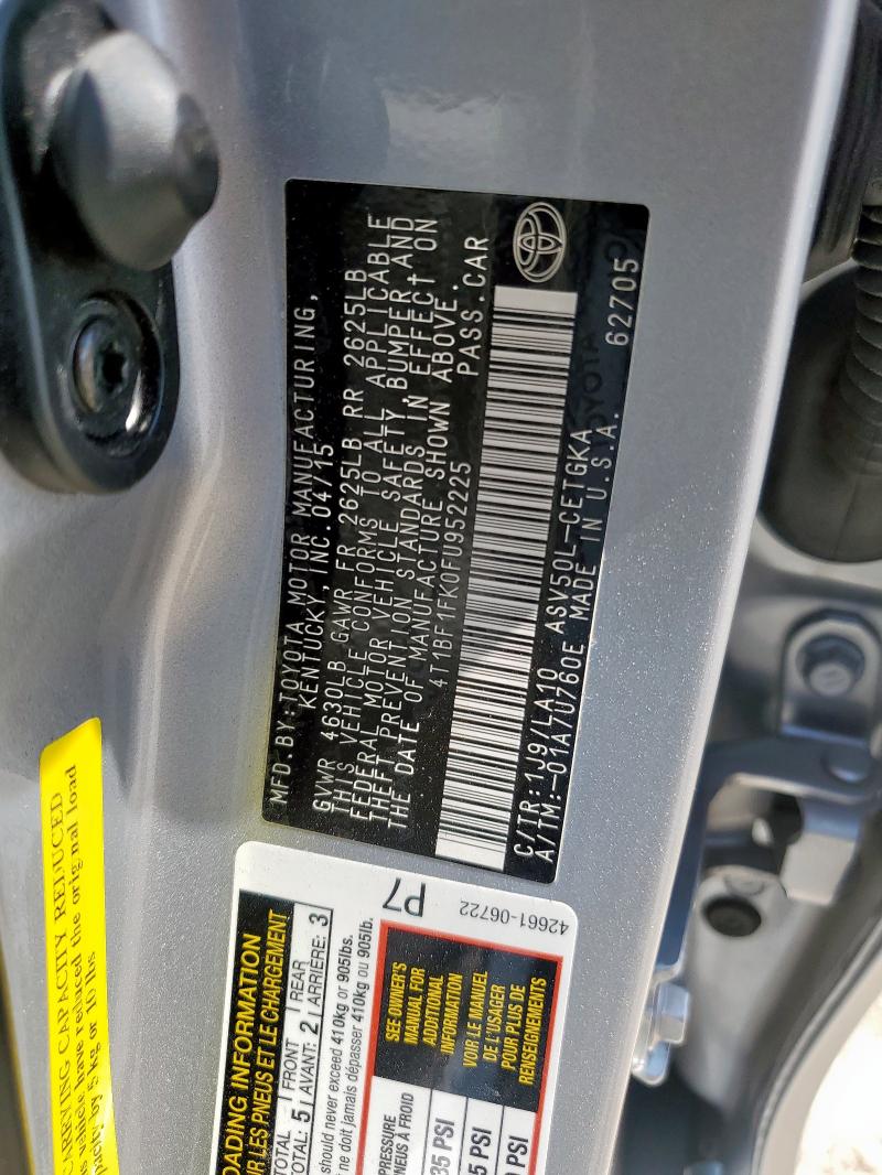 4T1BF1FK0FU952225 - 2015 TOYOTA CAMRY LE TAN photo 13