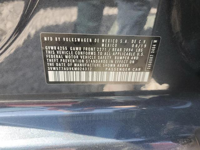 3VW5T7AU9KM026312 - 2019 VOLKSWAGEN GTI S GRAY photo 13