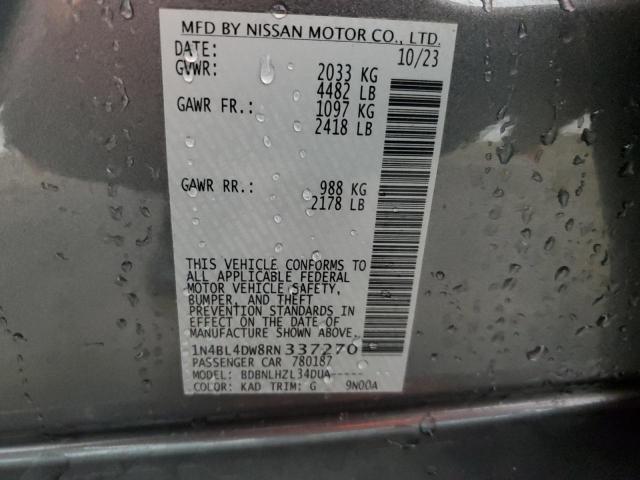 1N4BL4DW8RN337270 - 2024 NISSAN ALTIMA SV CHARCOAL photo 12