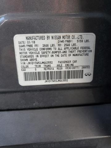 JN1EV7AR2JM443552 - 2018 INFINITI Q50 LUXE GRAY photo 12