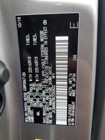 JTJBARBZXK2200832 - 2019 LEXUS NX 300 BASE GRAY photo 12