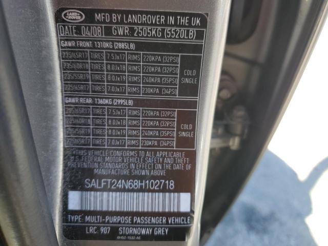 SALFT24N68H102718 - 2008 LAND ROVER LR2 HSE TECHNOLOGY BLACK photo 12