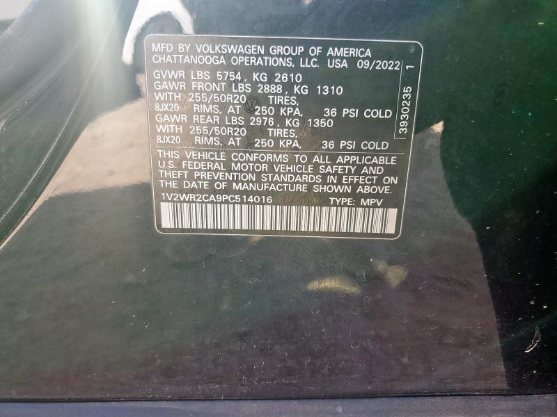 1V2WR2CA9PC514016 - 2023 VOLKSWAGEN ATLAS SE BLACK photo 13