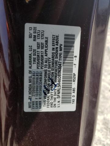 5FNRL5H46DB063047 - 2013 HONDA ODYSSEY EX BURGUNDY photo 13