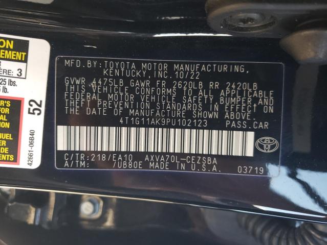 4T1G11AK9PU102123 - 2023 TOYOTA CAMRY SE NIGHT SHADE BLACK photo 12