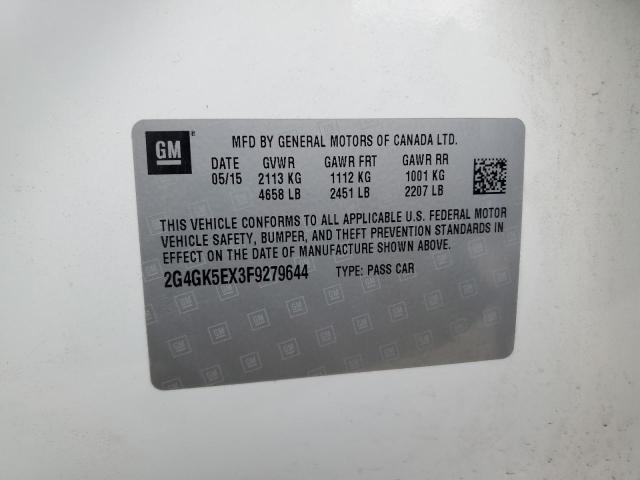 2G4GK5EX3F9279644 - 2015 BUICK REGAL 白色 照片 12