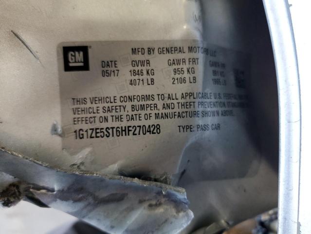 1G1ZE5ST6HF270428 - 2017 CHEVROLET MALIBU LT SILVER photo 12