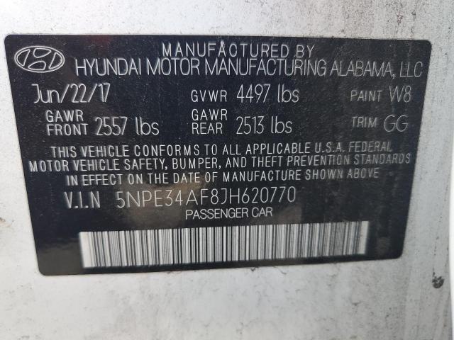 5NPE34AF8JH620770 - 2018 HYUNDAI SONATA SPORT Weiß Foto 12