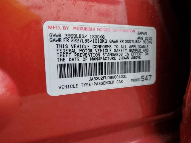 JA32U2FU0BU004031 - 2011 MITSUBISHI LANCER ES/ES SPORT RED photo 24