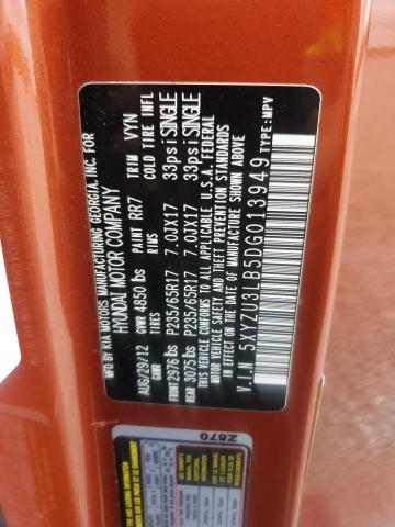 5XYZU3LB5DG013949 - 2013 HYUNDAI SANTA FE S ORANGE photo 13