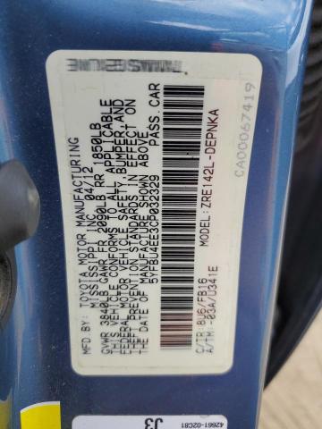 5YFBU4EE3CP032329 - 2012 TOYOTA COROLLA BASE Blau Foto 12