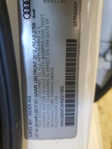 WAUG8AFC4HN021492 - 2017 AUDI A6 PREMIUM PLUS WHITE photo 13