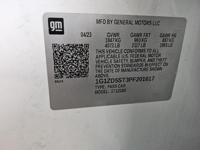 1G1ZD5ST3PF201617 - 2023 CHEVROLET MALIBU LT თეთრი ფოტო 12