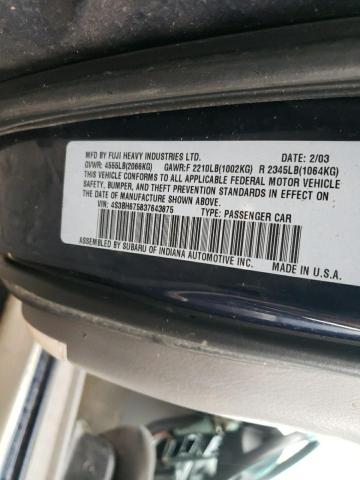 4S3BH675837643875 - 2003 SUBARU LEGACY OUTBACK AWP 蓝色 照片 12