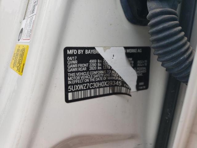 5UXWZ7C30H0X39345 - 2017 BMW X3 SDRIVE28I 白色 照片 12