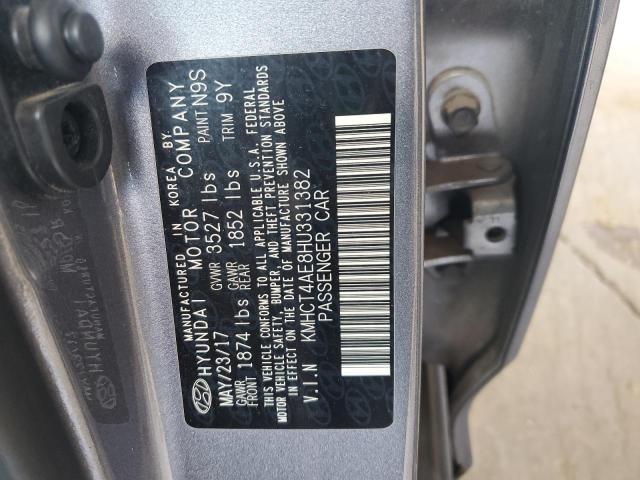 KMHCT4AE8HU331382 - 2017 HYUNDAI ACCENT SE GRAY photo 12