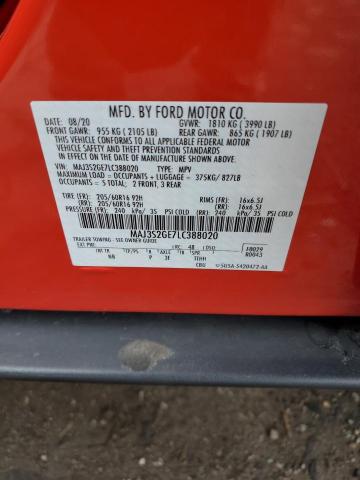 MAJ3S2GE7LC388020 - 2020 FORD ECOSPORT SE RED photo 12